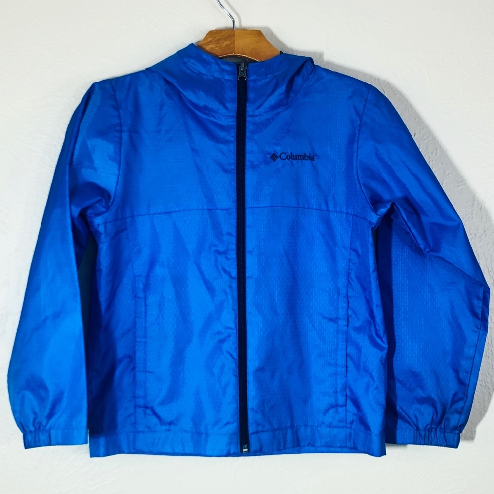 Columbia Blue YS Unisex Hood Zip Jacket Mesh Lined